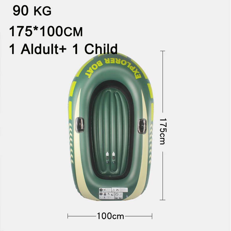 Двухместная надувная лодка, зеленая рыбацкая лодка, резиновая лодка, каяк из ПВХ, утолщенная дрейфующая лодка L зелёный