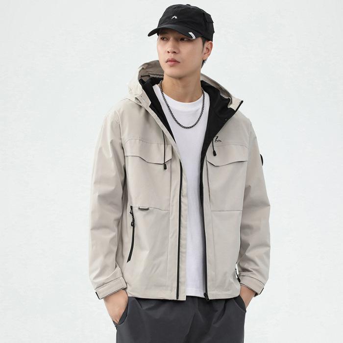 Tri-Proof куртка мужская сезонная инструментальная повседневная ветрозащитная куртка свободный мужской плащ 5XL абрикосовый